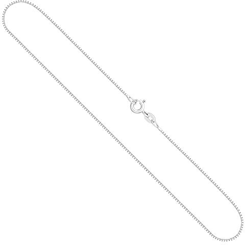EDELIND Goldkette, Venezianerkette Weißgold 585/14 K, Länge 38 cm, Breite 0.7 mm, Gewicht ca. 1.6 g., NEU