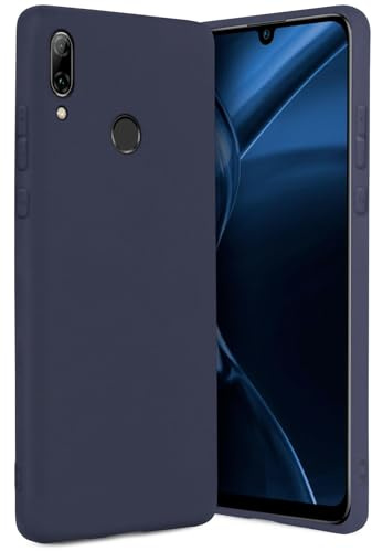 ONEFLOW SlimShield Pro für Huawei P smart 2019 Hülle Ultra dünn erhöhter Rand, TPU Backcover minimalistisch Handyhülle flexibel, Schutzhülle mit Kamera- und Displayschutz, Blau