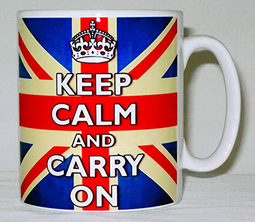 Keep Calm And Carry On Union Jack Flag Ceramic Mug Novelty Gift