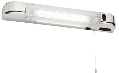 Knightsbridge 6W LED Shaver Light with Dual USB Charger - Chrome, 492mm x 60mm x 70mm