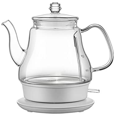 Knjlwa Fast Rapid Boil Glass Tea Kettle, with Easy Grip Touch Handle, Water Boiler & Tea Heater
