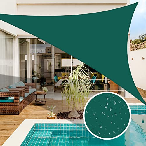 NAKIHOUSE Sonnensegel Dreieckig 3.6x3.6x3.6m Wasserdicht Sonnenschutz Sun Segel 98% UV-Schutz Segel für Balkon Garten Terrasse Markise Camping Pool (Grün)