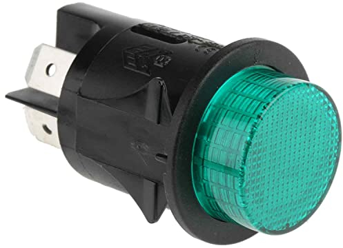 AUTOZOCO Interruptor de Botón Pulsador DPST 16 A redondo 25 mm LED - 250V a 16A - On/Off - controlador eléctrico para vehículos con luz Verde