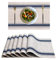 REDANDOR Tischsets, Kunststoff, Vinyl, waschbar, hitzebeständig, langlebig, PVC, rutschfest, gewebt, für Küche, Esstisch, Matten (6 Stück, Blau/Beige)