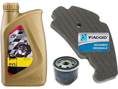 KIT TAGLIANDO FILTRO OLIO FILTRO ARIA + OLIO ENI PER PIAGGIO BEVERLY 400 - PIAGGIO BEVERLY 500 ORIGINALE PIAGGIO.
