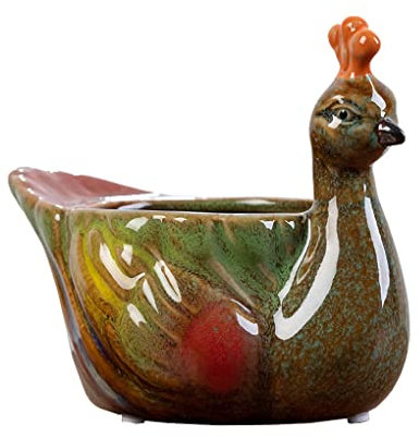 WAIT FLY Pot de fleurs en céramique motif animal mignon paon