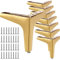 LOLYSIC 8 Pack Metal Furniture Legs, 17cm 6” Heavy Duty Metal Sofa Legs Cabinet Legs for Furniture, Triangle DIY Sofa Table Feet Chair Furniture Legs, Gold, Include Screws