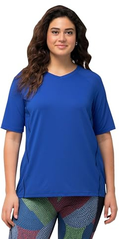 Ulla Popken, mujer, tallas grandes, camiseta, protección UV 50+, escote de pico, manga corta