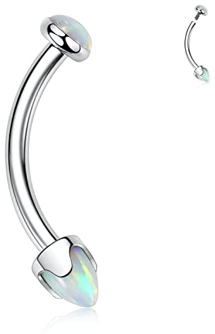 AROWRO Augenbrauenpiercing-Schmuck G23 Titan Augenbrauenringe Augenbrauenhantel Bauchnabelringe Nabelringe Vertikale Labretschmuck Lippenring Rook Tragus Daith Ohrring 16G 6-12mm