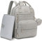 ROSEGIN Wickeltasche aus veganem Leder für Jungen und Mädchen, mit Wickelunterlage und Schnullertasche, wasserdicht, Reise-Babytasche, Rucksack für Mama, Papa, für Babypartys, Grau