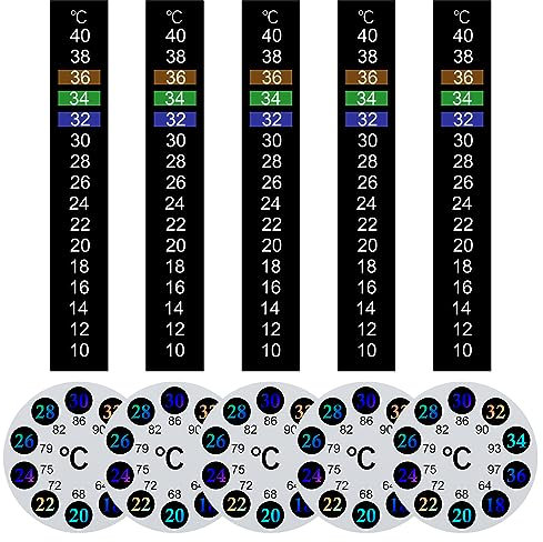 10 adesivi di temperatura, autoadesivi, indicatore digitale della temperatura per acquario, serbatoio di pesce, bottiglie di latte