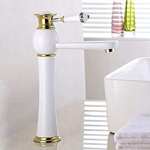 Wasserhahn, gegrillt, weiße Farbe, antiker Wasserhahn, Einloch-Einhand-Waschtischarmatur, Mischbatterie 2487
