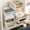 HOTOOLME Set of 3 Stackable Wardrobe Storage Box, Foldable Organize Plastic Shelves, Closet Drawers Large Capacity Organiser for Home Bedroom Laundry