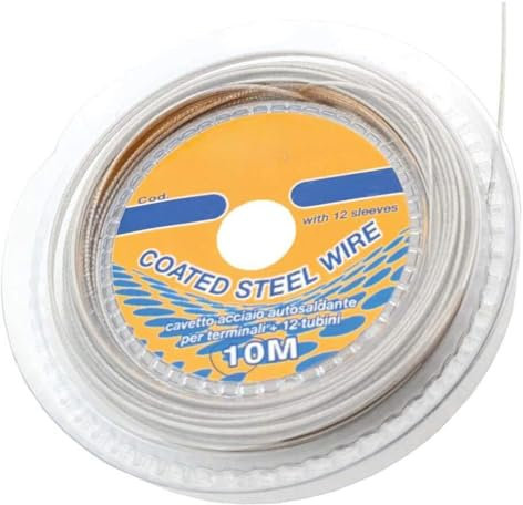 ARMERIAONLINE SINCE 1999 Cavetto Filo acciaio inossidabile da pesca per esca vivo autosaldante serra spigola morbido lineaflex 25 kg 40 kg MISURE : 15 KG