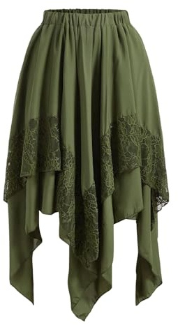 Verdusa Women's Renaissance Flowy Lace Asymmetrical Skirt Whimsical Clothes