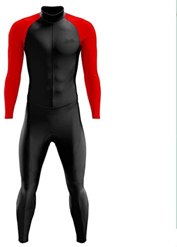 UNBIT Herren-Radsportanzug, Triathlon-Overall, Overall, Lange Ärmel/Hosen mit Taschen, Polsterung, Mountainbike-Radtrikot-Sets (Color : 01, Size : Large)