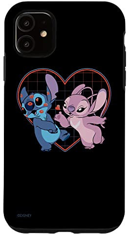 iPhone 11 Disney Lilo and Stitch Angel Heart Kisses Case