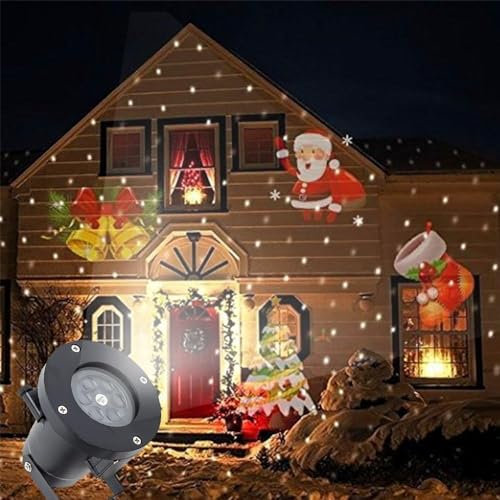 Christmas Projector Lights Outdoor Santa Claus Landscape Waterproof Rotating Led Stage Spotlight Xmas Gifts Projector Lamp for Garden Use