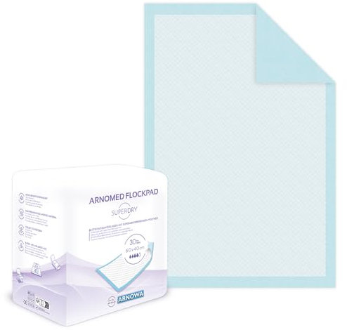 ARNOMED Krankenunterlagen 60x40cm, 120x saugstarke Inkontinenzunterlagen Einweg, Wickelunterlage für Babys, 5-lagige Zellstoff Unterlagen fürs Bett bei zB. Inkontinenz, Wickelunterlage Einweggebrauch