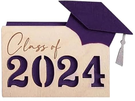 Monozoz Kartenhalter für Absolventen | Holzklasse 2024 Abschluss Geld und Kartenhalter | Multi-Kartenetui Buchhalter, Senior Graduation Umschlag Sammlung für Abitur