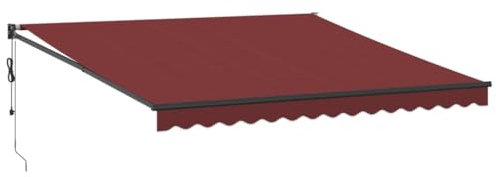 vidaXL Gelenkarmmarkise, Markise Ausziehbar Automatisch, Sonnenmarkise für Terrasse Balkon, Sonnenschutz Balkonmarkise Terrassenmarkise, Weinrot 400x300cm