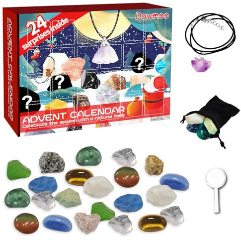 YushengTai Adventskalender 2025, Essence Adventskalender 2025, Adventskalender Kristalle, Natürlichen Mineralien Und Edelsteine, Adventskalender 2025 Kinder, Weihnacht Geschenk Für Mädchen Jungen