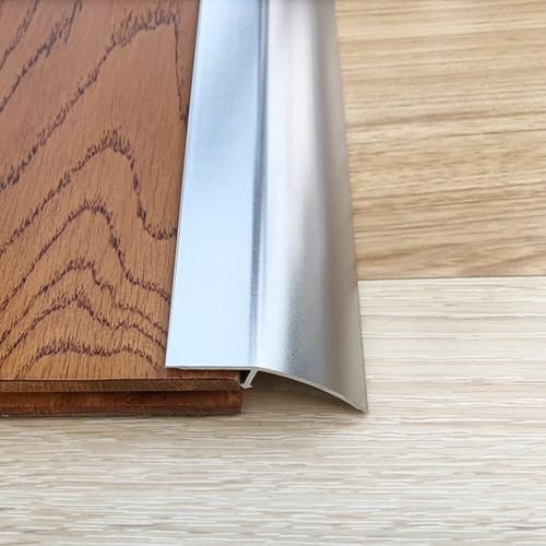 Floor Transition Strip Threshold Strip Self Adhesive Door Strip Edge Trim Strips Tile to Laminate, 2 inches / 5 cm Wide Threshold Strip Door Saddle(Silver,120cm/47)