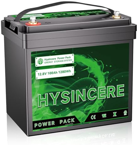 HYSINCERE Bateria Litio Mini Lifepo4 12V 100Ah con BMS y 4000-15000 ciclos, 1280Wh batería Litio para Autocaravana, Camping, Sistemas solares domésticos, Barcos
