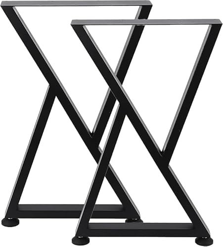 Pieds de Table Basse en Métal de 71cm de Haut, Pieds de Banc en X, Pieds de Bureau Robustes, Pieds de Table d'appoint en Métal Noir, Pieds de Meubles DIY, Charge Maximale 400KG (71x45.7cm, Lot de 2)