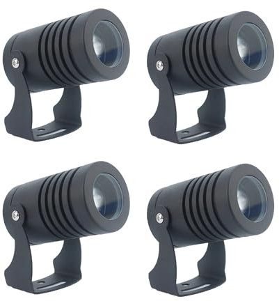 4er-Pack LED-Strahler für den Außenbereich, 180° drehbar, Niederspannung, AC/DC 12/24 V, IP65, wasserdicht, für Werbeschilder, Außenwände, Hotel, Rasen, Hof, Terrasse, Landschaftsbeleuchtung