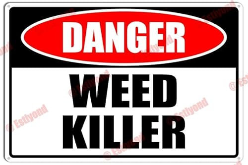 Weed Killer Caution Warning Notice Aluminum Metal Sign 12x16 Inches