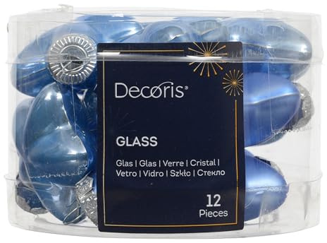Kaemingk Christbaumschmuck Sterne Glas 4cm x 12 Stück - Glassterne matt & glänzend Christbaumkugeln Weihnachtskugeln Weihnachten - Weihnachtsbaumschmuck Himmelblau