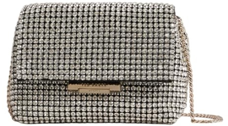 Ted Baker Abendtasche Umhängetasche Gliters Crystal Mini Cross Body Bag Silver silberfarben
