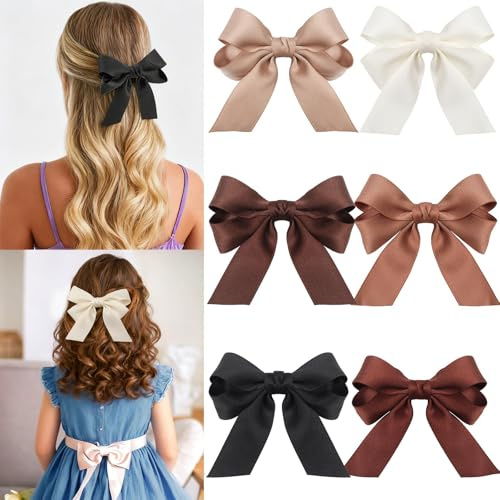 Nymora 6 Pinces à Cheveux en Noeud Petites pour Filles - Pinces à Cheveux Crocodile Antidérapantes pour Femmes (Petites) - Accessoire de Cheveux Mode Noël Anniversaire