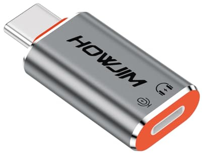 HOWJIM Adattatore Audio da USB C a Light-ning,Ricarica Rapida PD60W Trasmissione Dati 480Mbps,Adattatore Light-ning a USB C Cuffie per M-acBook,Phone 17/16/15 Pro Max,Pad (Non per OTG) Grigio | Adattatore per cuffie da USB-C maschio a 8 pin femmina per Phone 17/16/15 Pro Max, Pad Pro, Android (non per OTG)