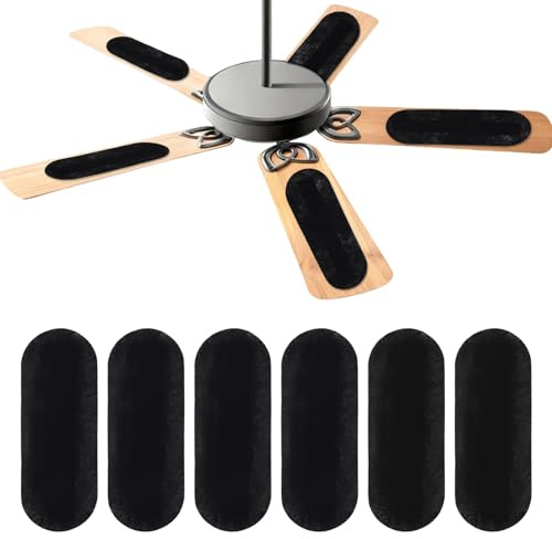 PATIKIL 6Pcs Ceiling Fan Filters for Blades, 0.12 Thick Oval Activated Carbon Fan Filter Accessories for Ceiling Fan Home Office Kitchen, Black