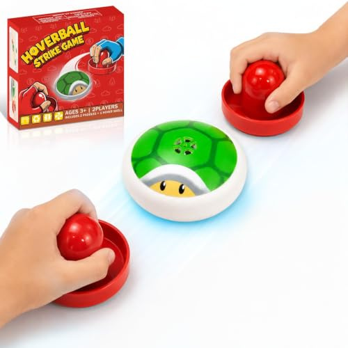 Glückpa Juego de Air Hockey para Niños con Disco Flotante y 2 Empujadores