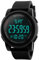 SKMEI Herren Militär Uhren Wasserdicht Elektronische LED Doppelzeit Schwarz Armbanduhr Sport Schwarz Digital