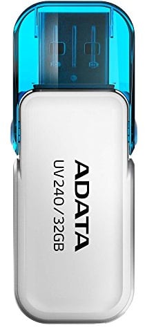 ADATA UV240 USB-Stick, 32 GB, 2.0, USB Typ A, Weiß, USB-Stick, 32 GB, 2.0, USB Typ A, Deckel, 7 g, Weiß