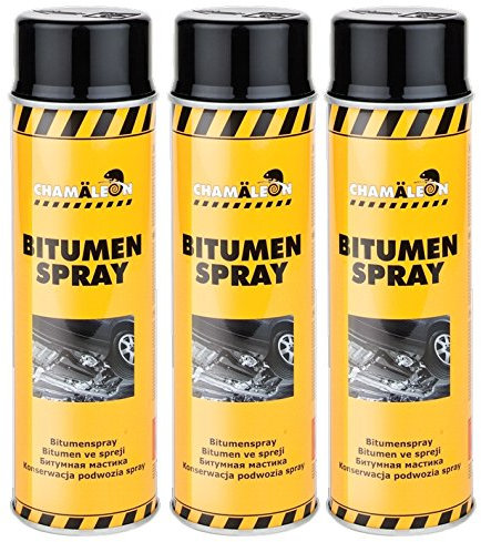 Chamäleon Bitumen Spray 3 x 500ml BITUM SCHWARZ UBS Schutz UNTERBODENSCHUTZ