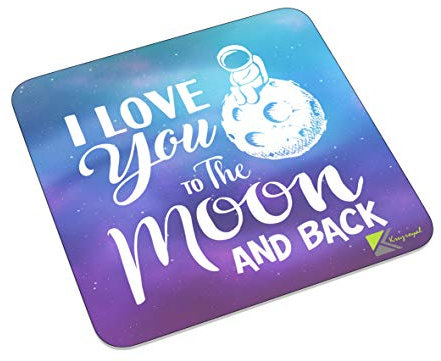 FM057 I love you to the moon and back Novelty Funny Idea Glossy Metal Square Fridge Magnet