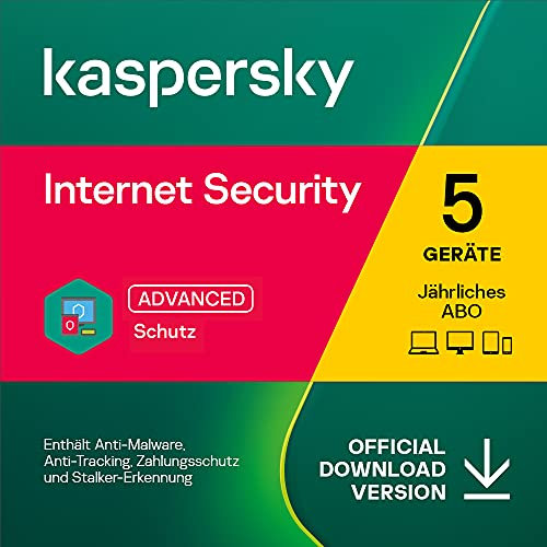 Kaspersky Internet Security 2023 | 5 Geräte | Jährliches Abo | Windows/Mac/Android | Aktivierungscode per Email
