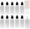XIAONAN 20 x 50ml Leerflaschen Liquidflaschen Plastikflaschen Dropper Kunststoff Tropfflaschen + 4 Trichter (Flaschen + Schwarzen Kappen + Spitzen + Trichter + Leere Etiketten)