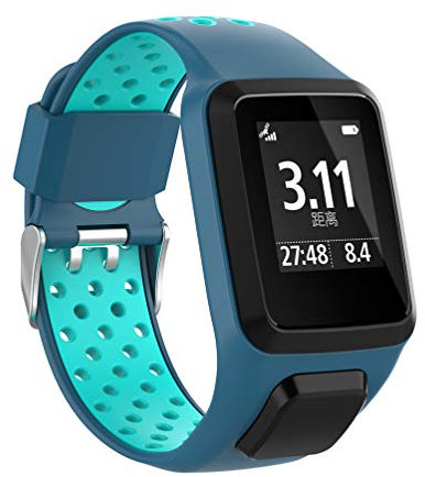 HappyTop Bracelet de rechange en silicone pour montre connectée TomTom Runner 2/3, Spark 3, Golfer 2, Adventurer - Bicolore, Silicone
