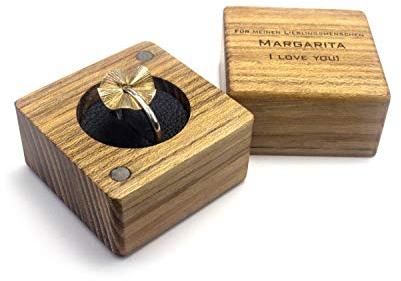 WoodBi Ring Box aus Holz mit Gravur für Verlobung und Aufbewahrung