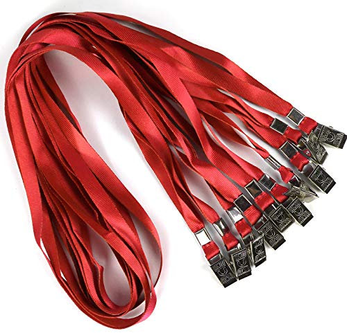 Lanyards Umhängeband für Bulldogge, Nylon, flach, 86 cm, Schwarz, 100 Stück 100 Pack rot