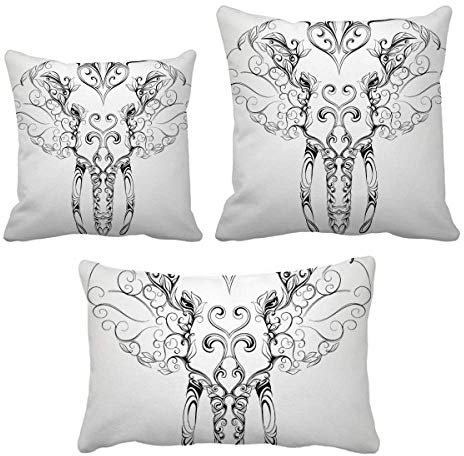 DIYthinker Mammoth Elephant Animal Portrait Wurf Kissen Set Kissen Einband Startseite Sofa Dekor Geschenk