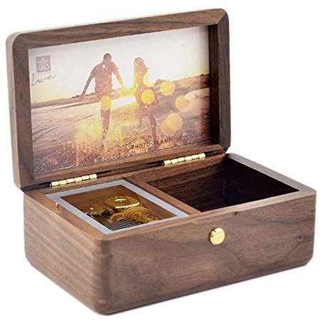 Sinzyo Scatola musicale personalizzata You are My Sunshine Scatola musicale in legno per gioielli compleanno San Valentino Regalo di Natale(Noce)