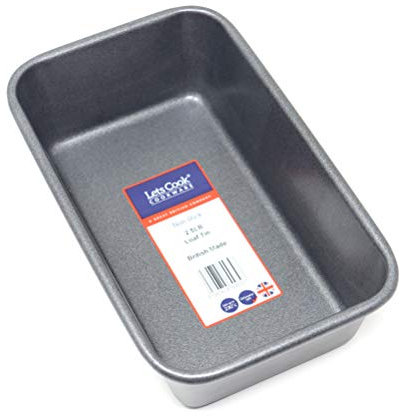 Lets Cook Cookware 2.5LB Loaf Cake Pan, Heavy Gauge, British Made with Teflon Select Non Stick