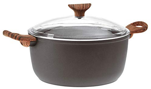 Casseruola Alta 2 Maniglie con Coperchio Antiaderente Nera Rock 'n' Rose 24cm Sambonet